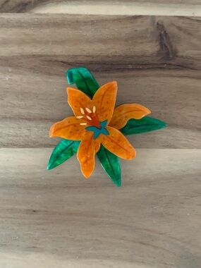 Erstwilder Strange as You brooch lily flower pin NWOT